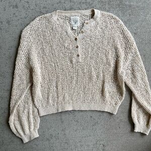 Billabong macrame crochet knit pullover crewneck long sleeve NWOT cover up